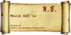 Movik Béla névjegykártya